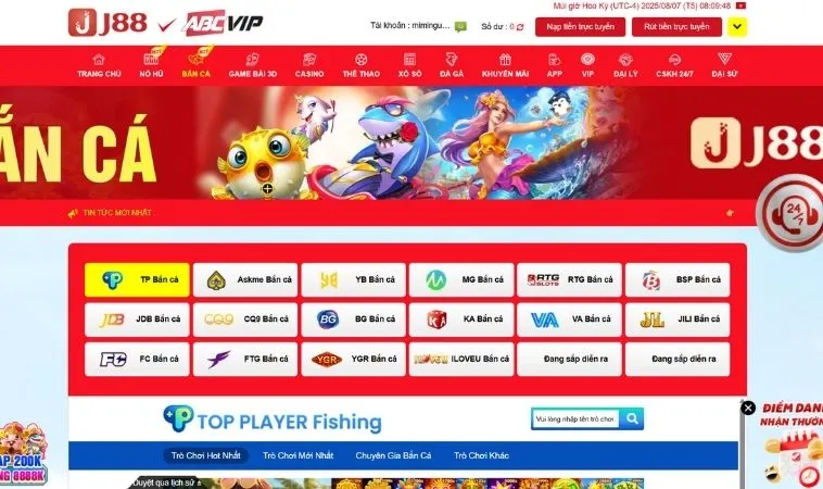 Nhà cái J88 hợp tác với nhiều nhà cung cấp game bắn cá hàng đầu