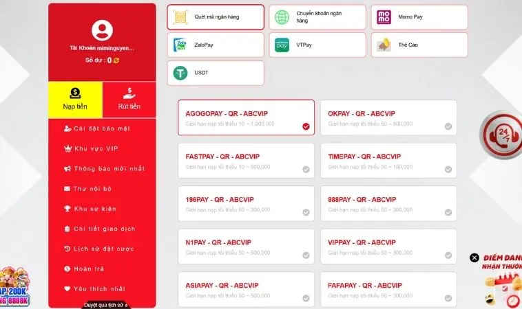 Nạp Tiền J88 Ngay Hôm Nay Để Nhận Thưởng Khủng Lên Đến 200% 2 Các phương thức nạp tiền J88