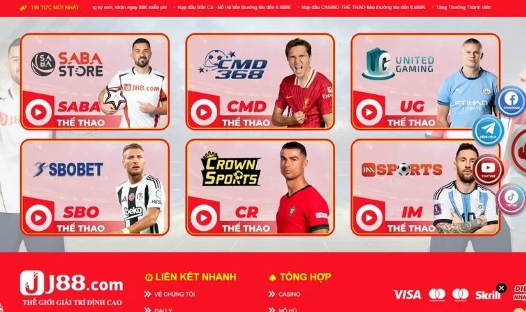 Nhà cái J88 hợp tác với nhà cung cấp cá cược thể thao hàng đầu